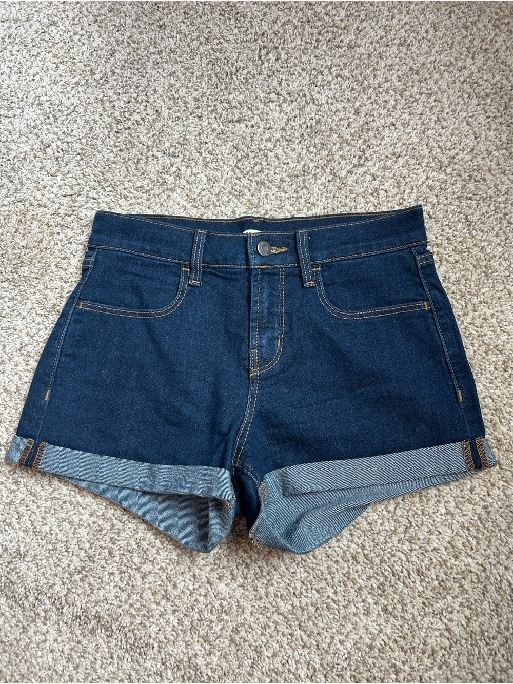 Old Navy Dark Blue Roll-Cuff Denim Shorts